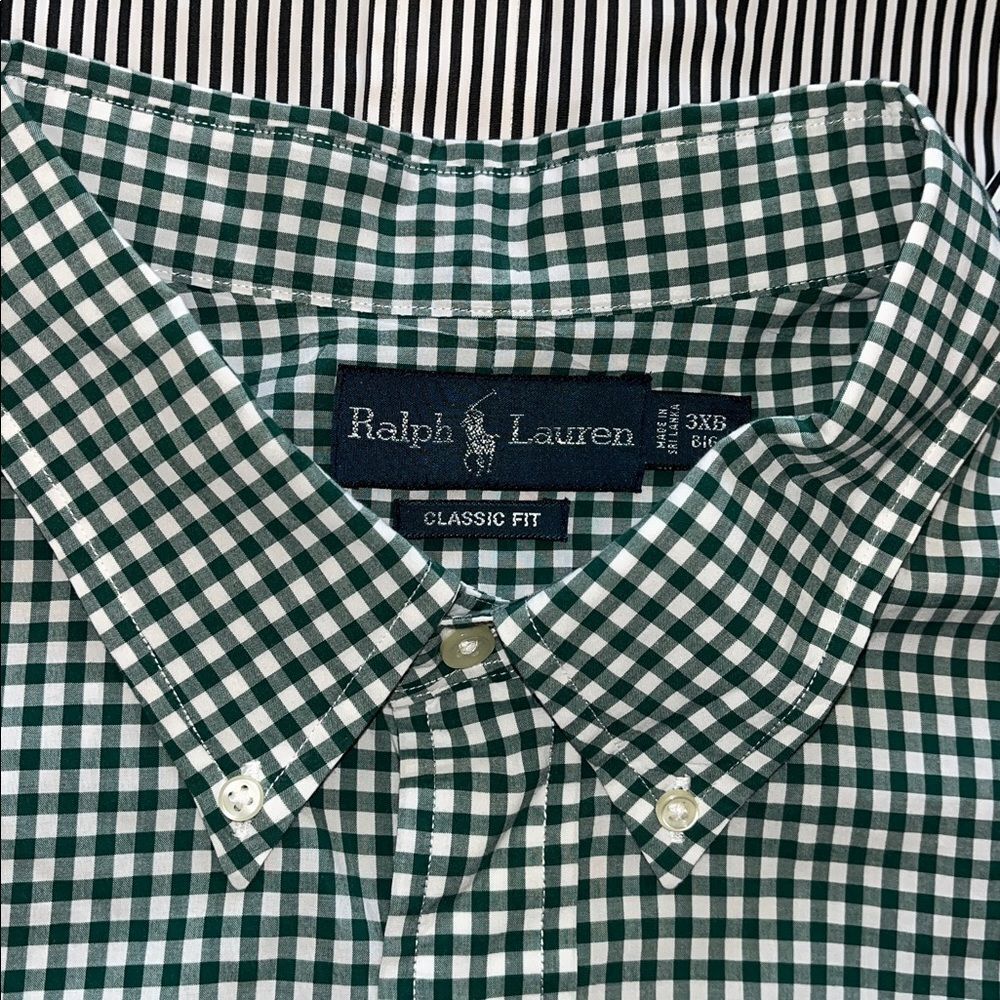 Three (3) Polo by Ralph Lauren Big Man Plaid & Stripe w/ Sewn Pony shirt 3XB Big - Picture 7 of 11